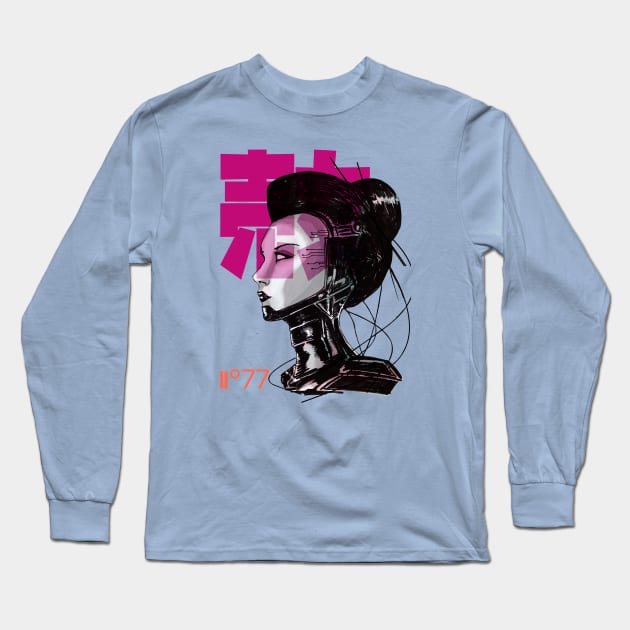 cyber girl 77 Long Sleeve T-Shirt by kohtart